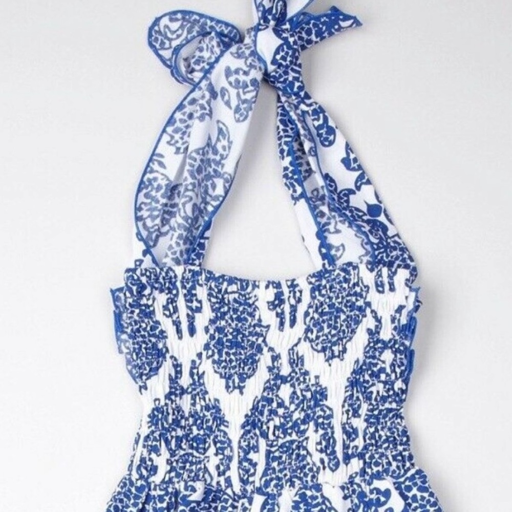Infinity For Girls Infinity Dress fits 4yrs to 10yrs Paisley Blue and White NWT